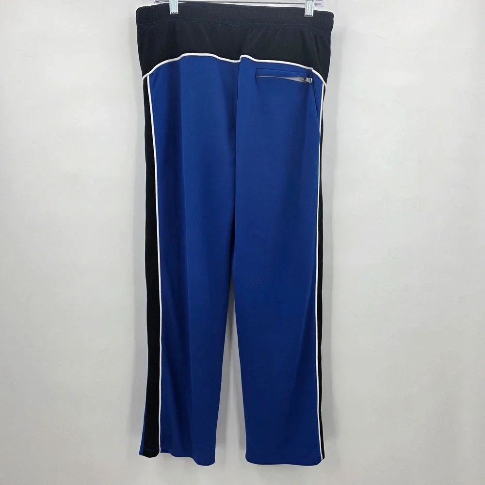 POLO RALPH LAUREN TRACK PANTS MENS LARGE BLUE BLACK POCKETS PERFORMANCE ATHLETIC